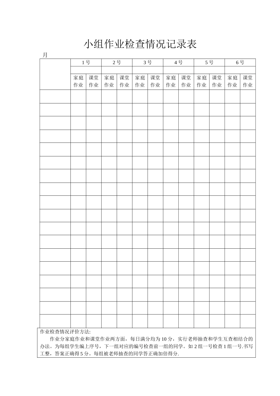 小组作业检查情况记录表_第1页