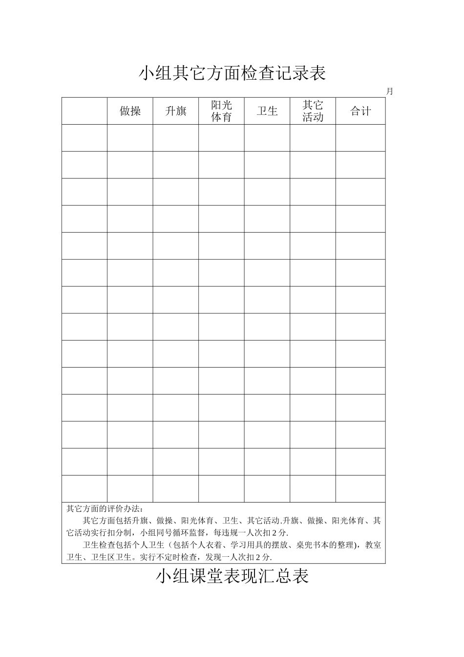 小组作业检查情况记录表_第2页