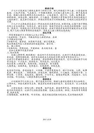 少儿表演主持课程介绍