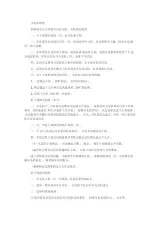 少先队各种制度