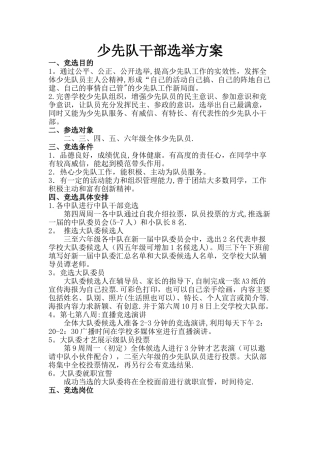 少先队干部选举方案