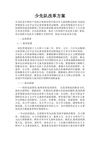 少先队改革方案