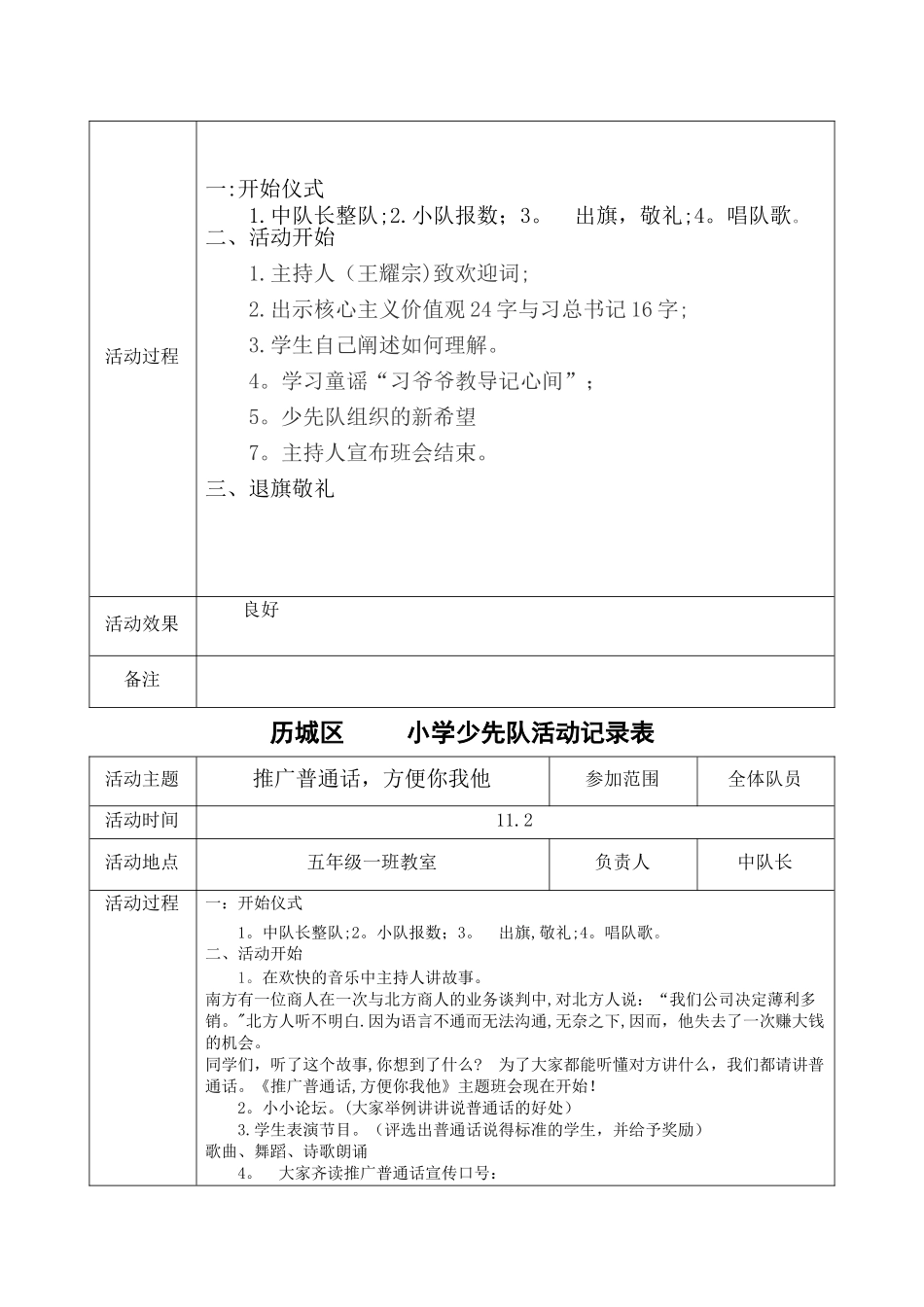 少先队活动记录表_第3页