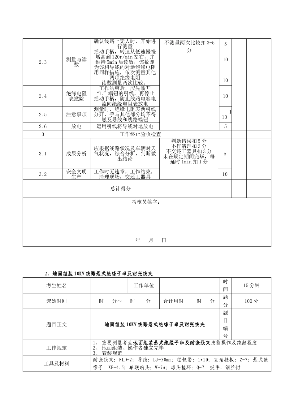 2025年广西电网公司技能人员能力评价题库配电线路工实操题3级_第2页