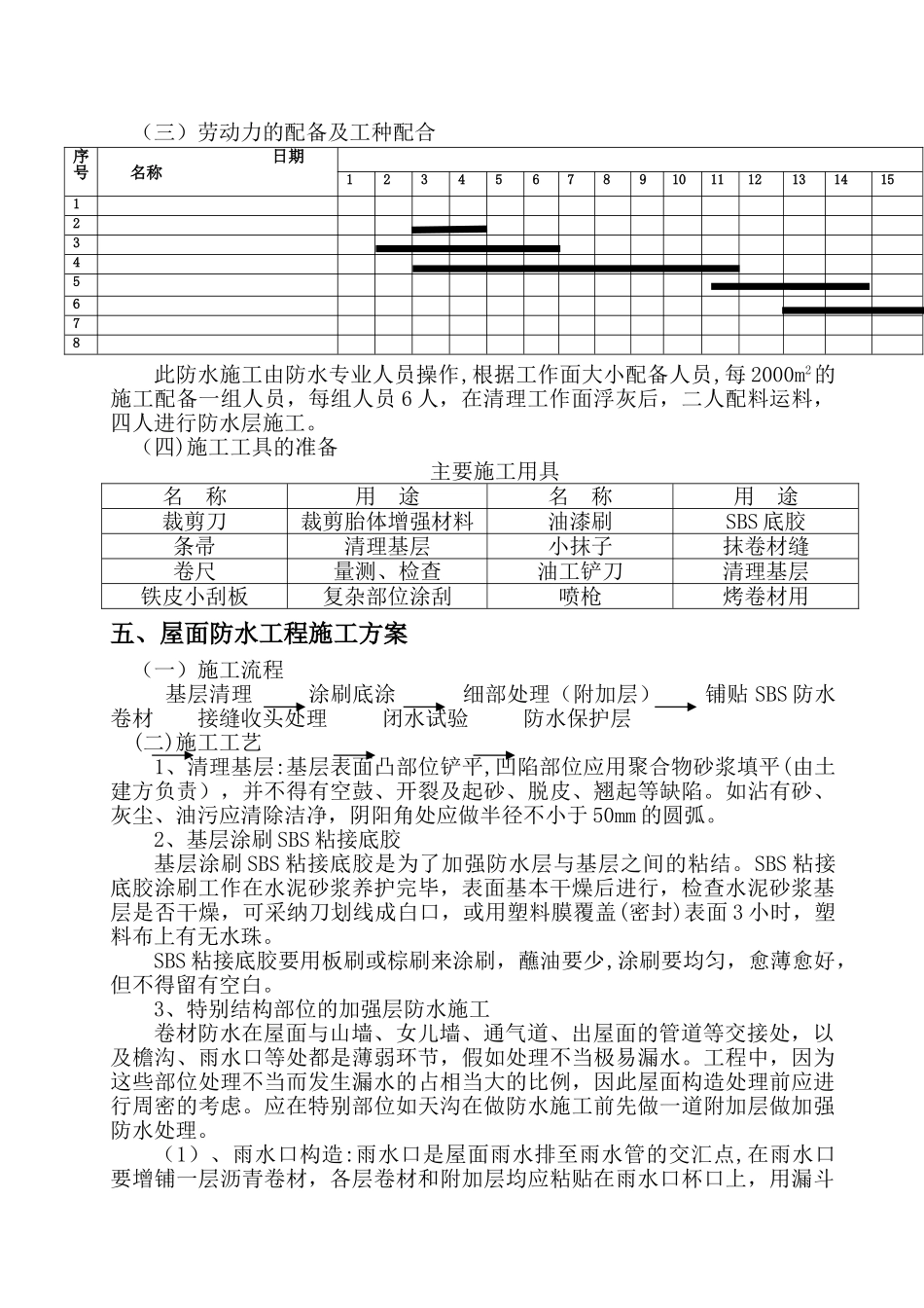 屋面SBS防水卷材施工方案_第3页