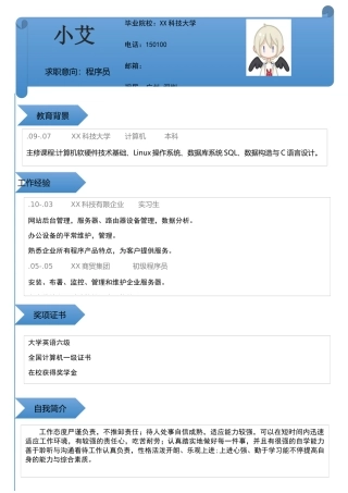 2025年程序员简约求职简历