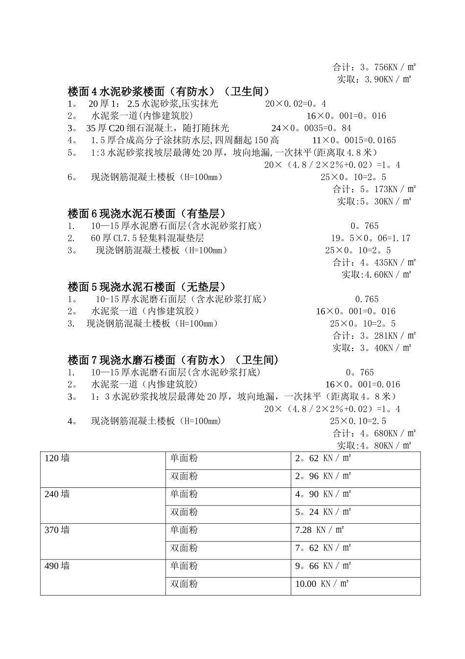 屋面楼面荷载取值表_第3页