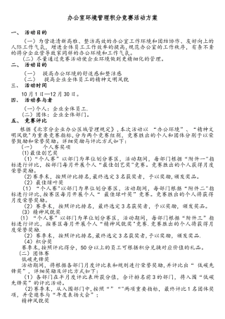 2025年办公室精神文明评比积分竞赛活动方案