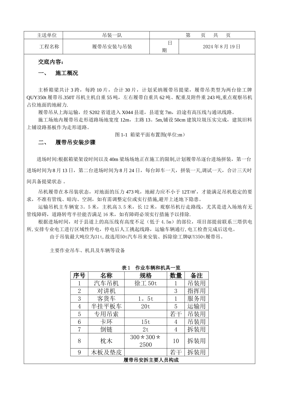 履带吊安装与吊装安全技术交底_第1页