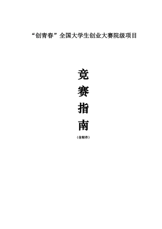 2025年创业计划竞赛指南