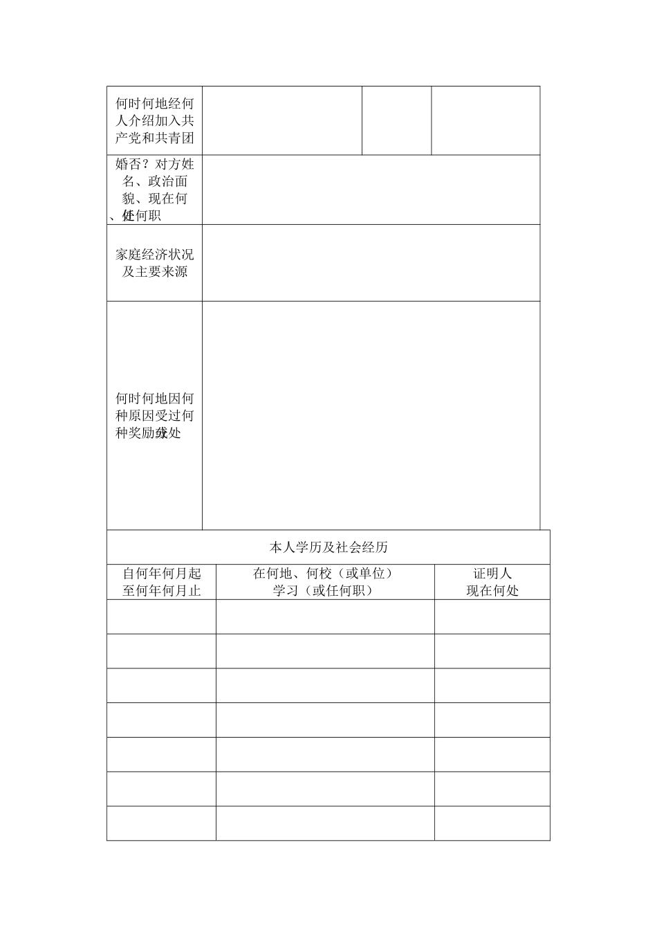 山东大学毕业生登记表_第2页