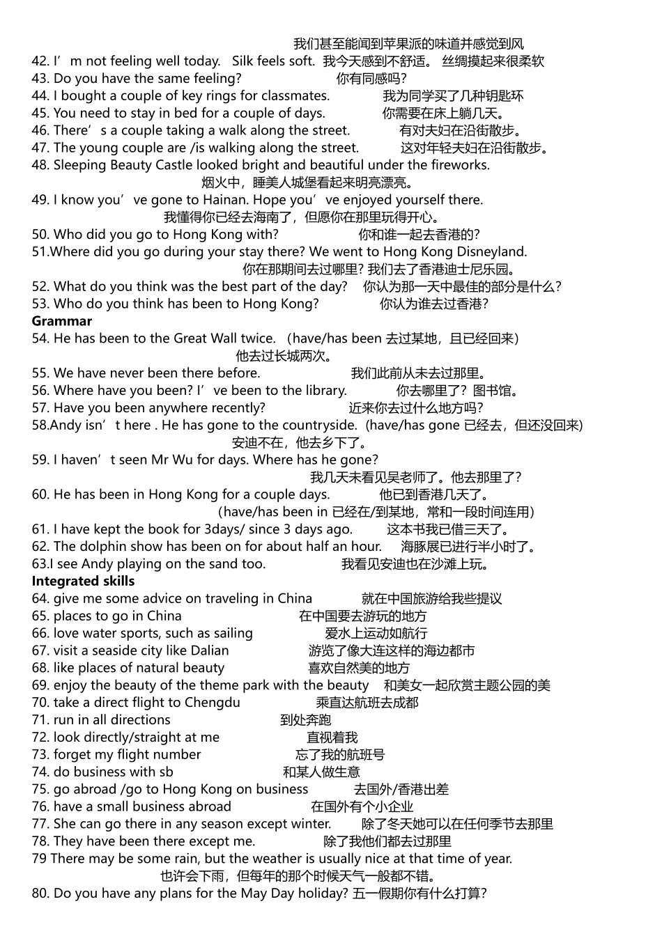 2025年牛津译林版8Bunit2词组归纳_第2页