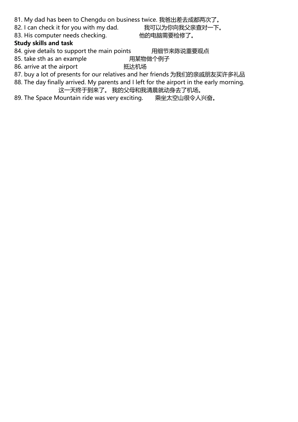 2025年牛津译林版8Bunit2词组归纳_第3页