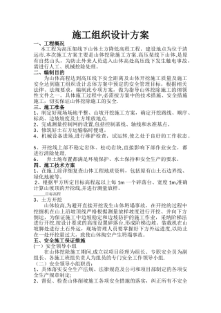 山体开挖施工方案