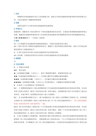 岗位技能矩阵管理制度