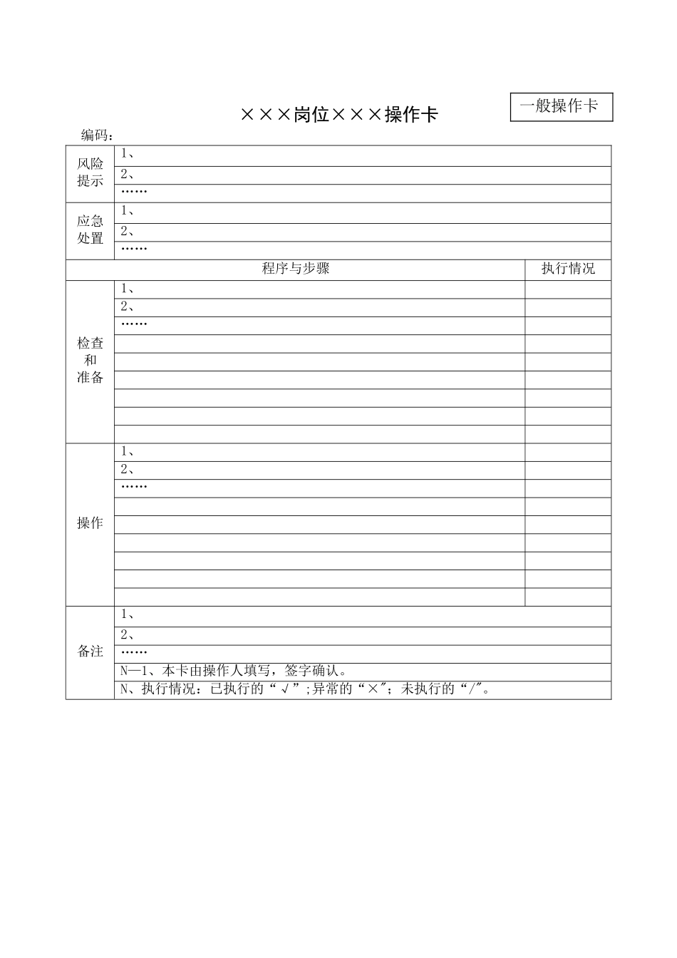 岗位操作卡模版_第2页