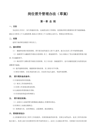 岗位晋升管理制度