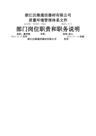 岗位职责和权限