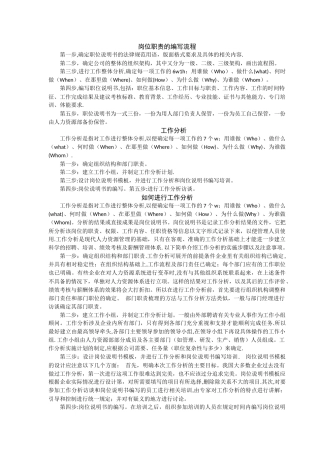 岗位职责的编写流程