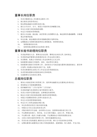 岗位职责说明适用于工程项目、建筑行业