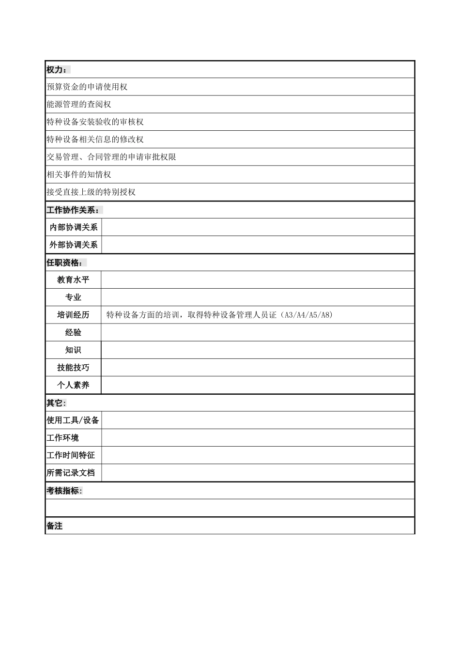 岗位说明书(特种设备管理员)_第2页