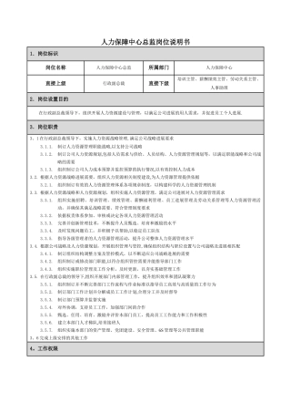 岗位说明书模版-职责细分和权限