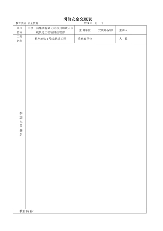 岗前安全交底。