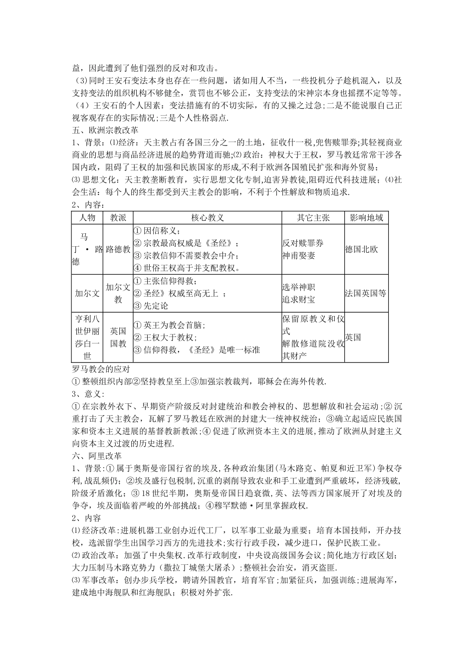 岳麓版选修一重大改革总结_第3页