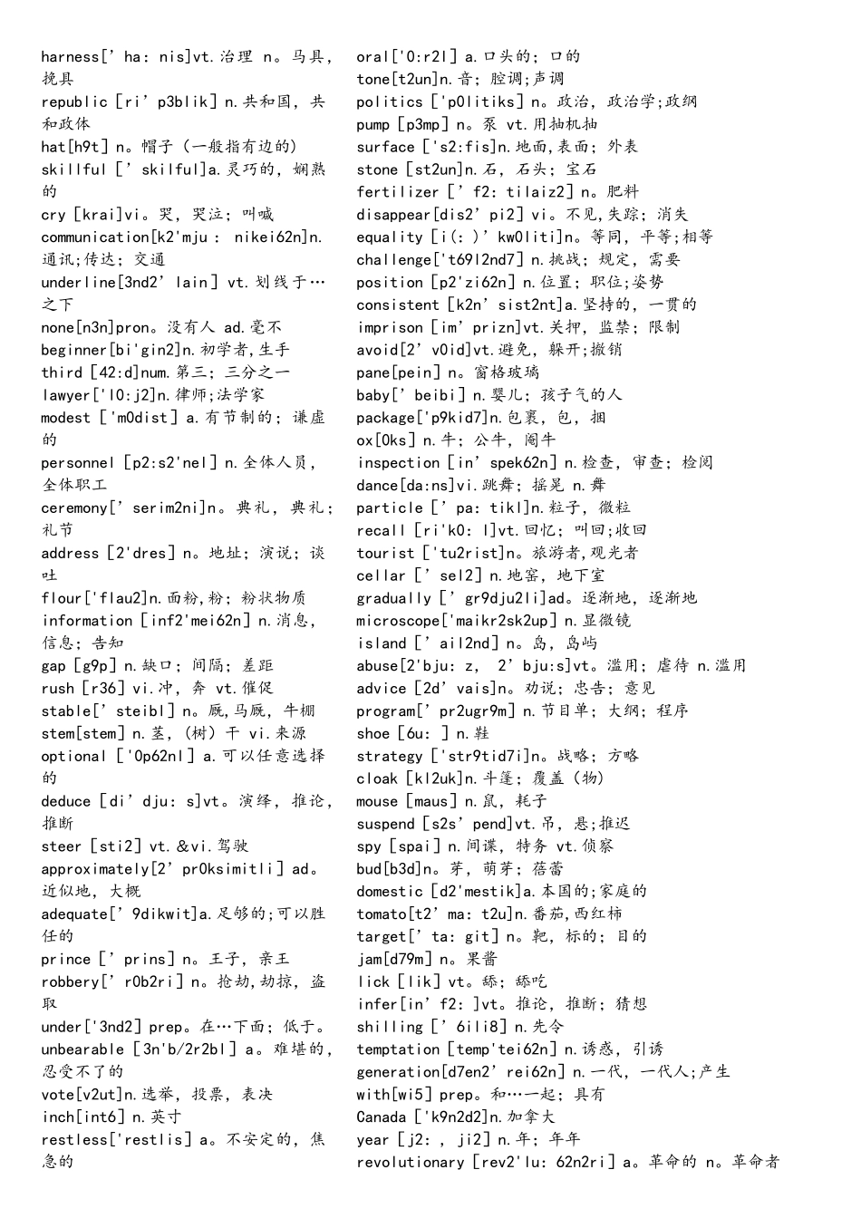 2025年英语四级词汇乱序版_第3页