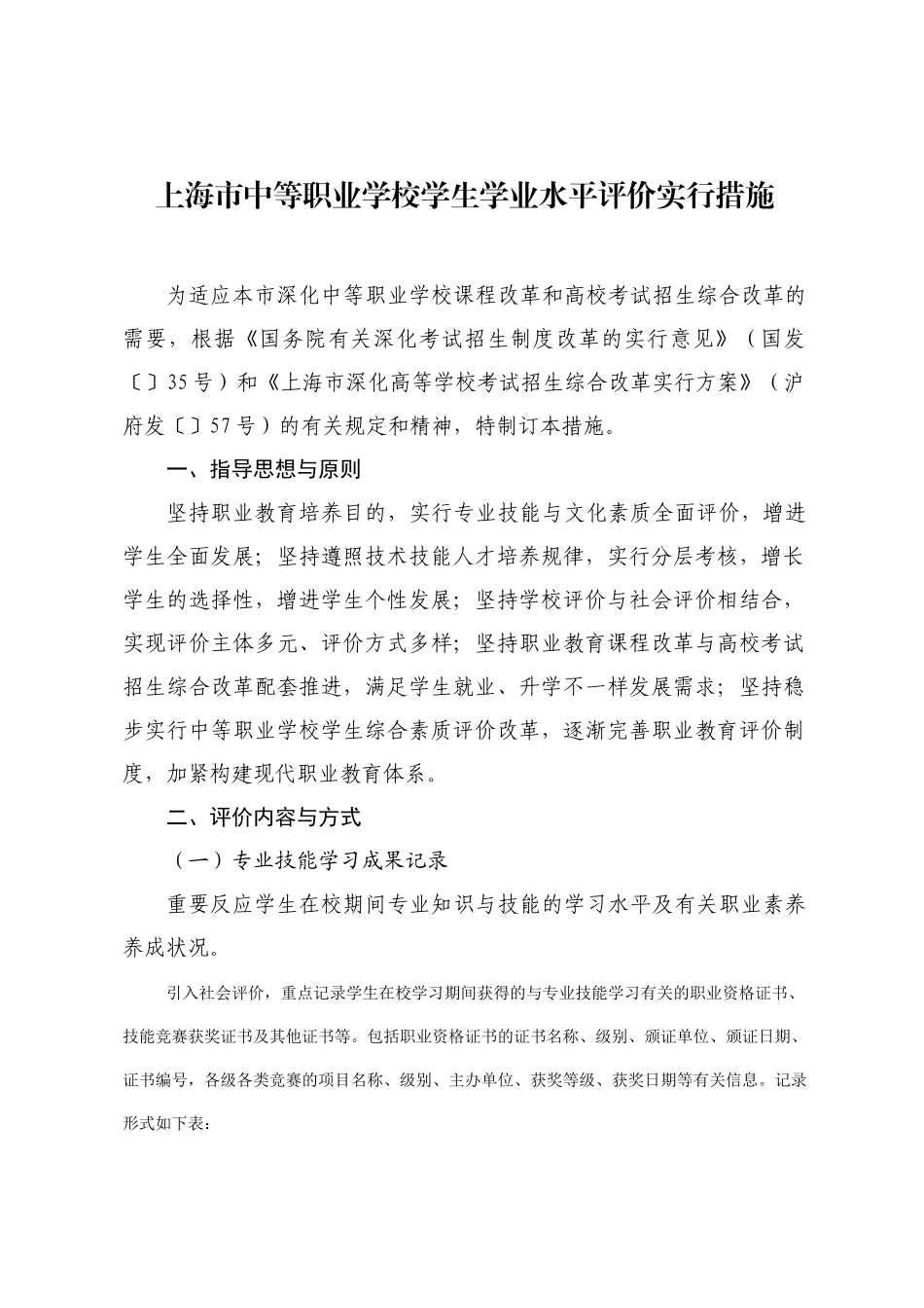 2025年上海市中等职业学校学生学业水平评价实施办法_第1页