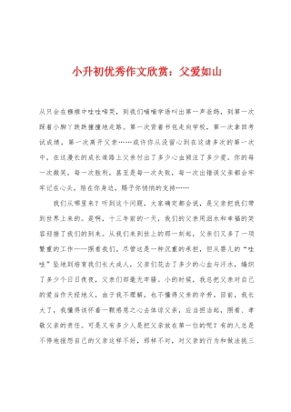 2025年小升初作文欣赏父爱如山