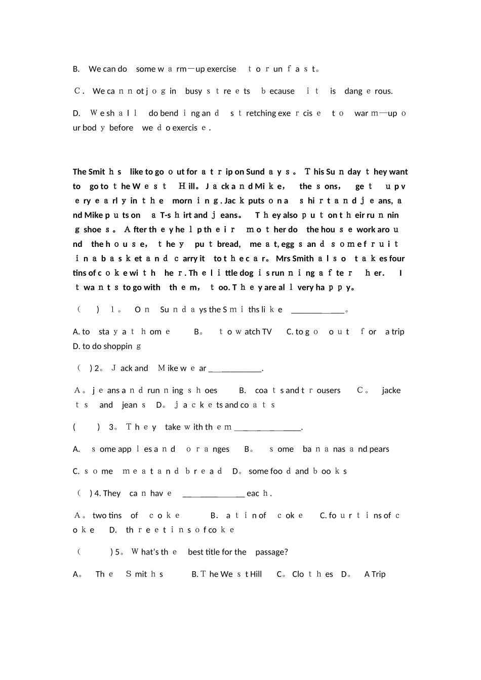 2025年小升初英语阅读理解专项训练范本_第2页