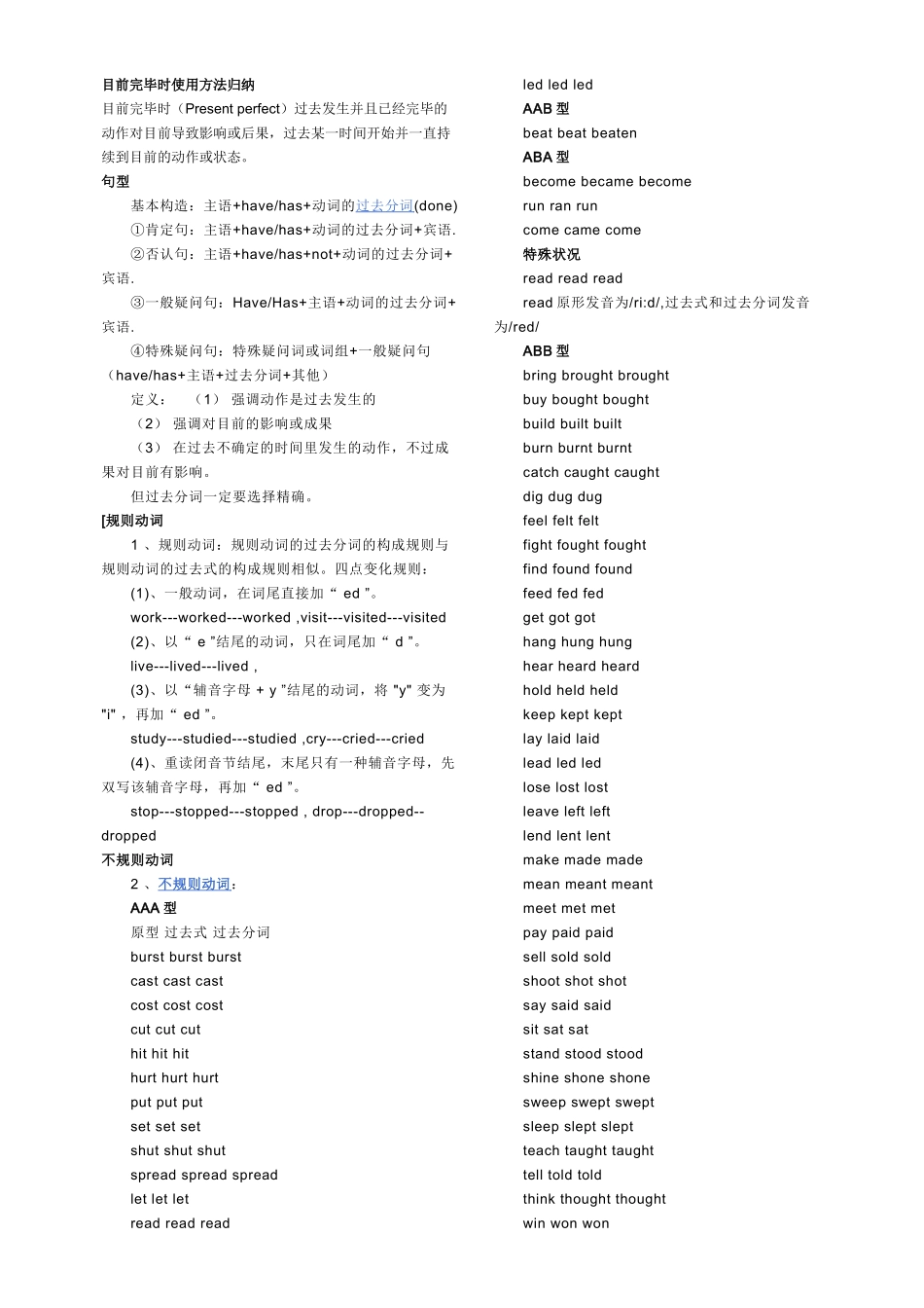 2025年现在完成时用法归纳_第1页