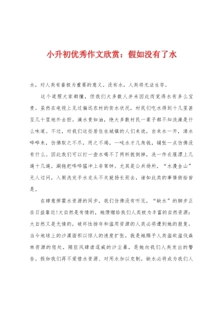 2025年小升初作文欣赏如果没有了水