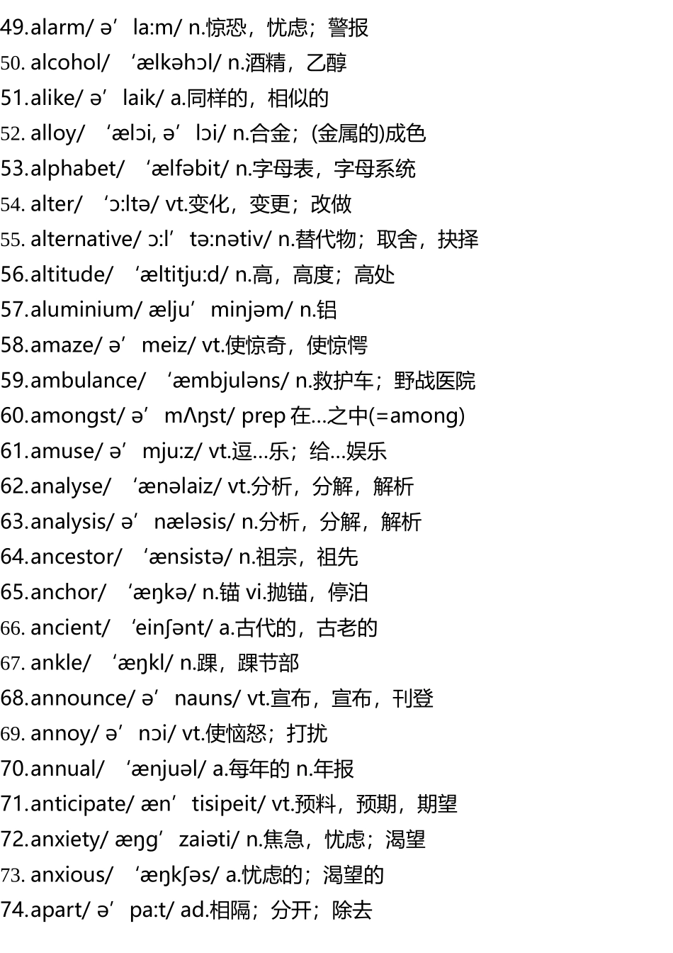 2025年大学英语四级词汇带音标_第3页
