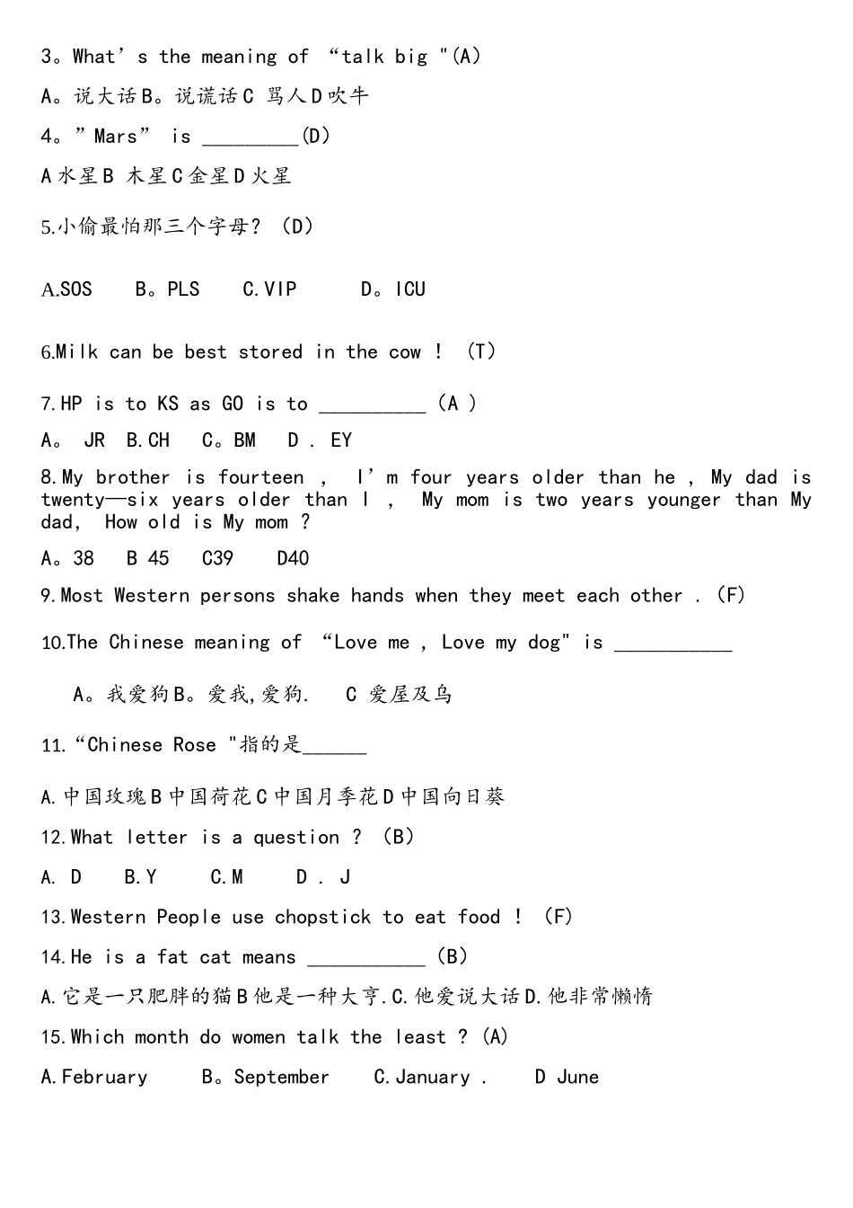 2025年英语百科知识竞赛题_第2页