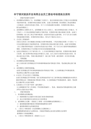 2025年丰宁银河旅游开发有限公司员工晋级考核办法及标准