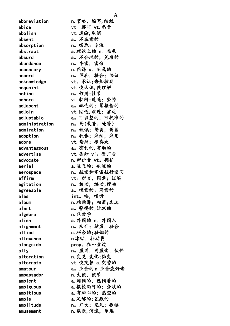 2025年大学英语六级词汇表全网最全_第1页