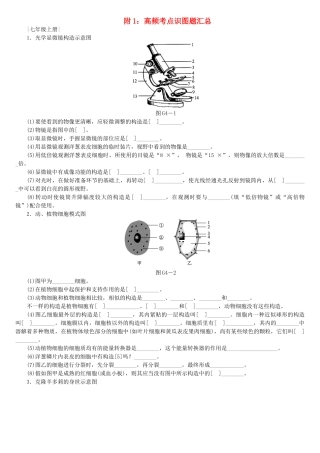 2025年北京专版中考生物复习方案专题提升附1高频考点识图题汇总