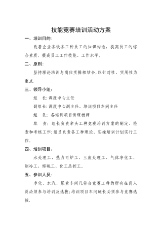 2025年技能竞赛培训活动方案