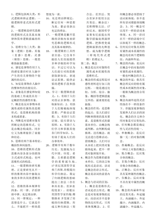 2025年普通逻辑自考复习重点