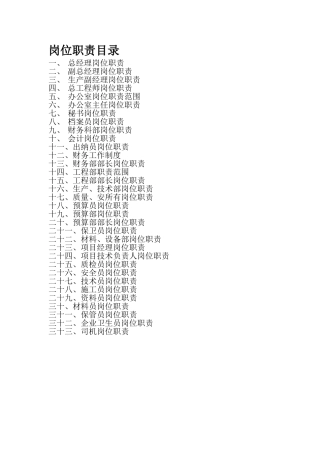 2025年山东天诺建筑公司岗位职责全套