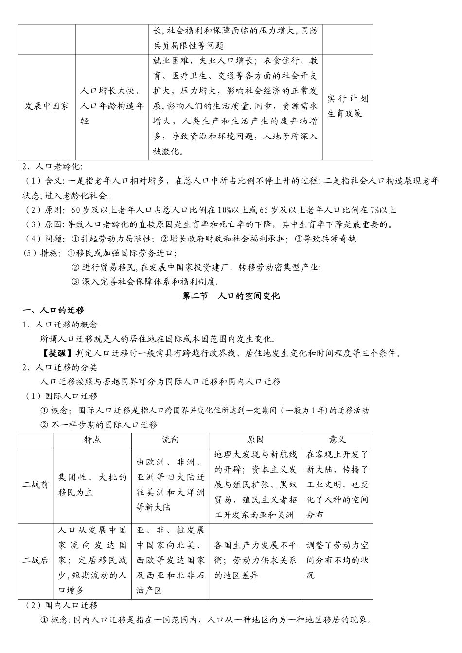 2025年人口的变化知识点总结_第3页