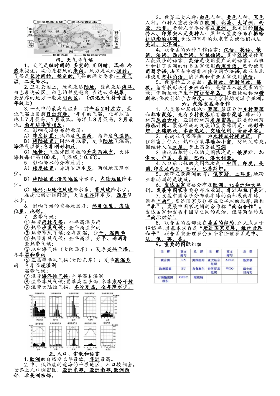 2025年人教版七年级上册地理知识点必背基础打印稿_第2页