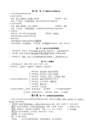 2025年苏教版七年级生物下册知识点