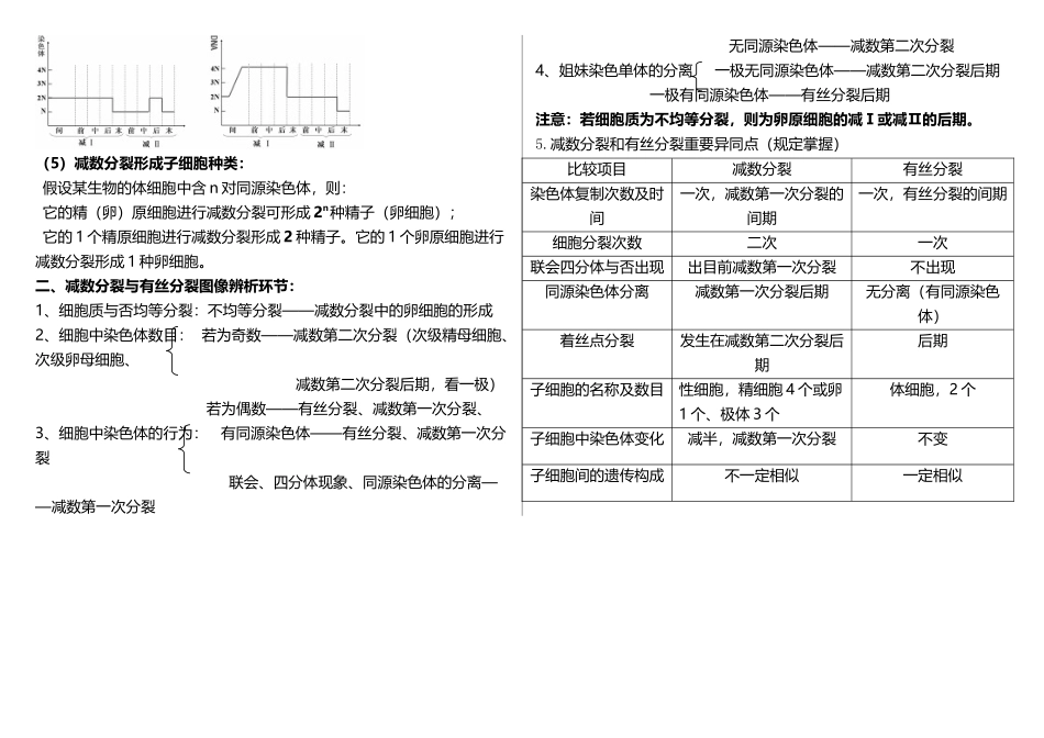 2025年有丝分裂与减数分裂过程图及知识点归纳_第2页
