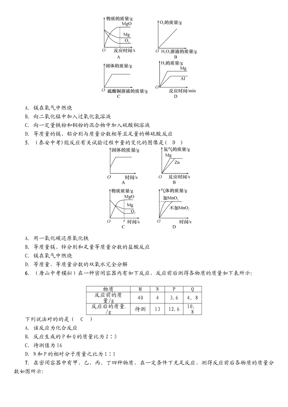 2025年中考化学总复习专题一坐标曲线图表框图标签题考点三标签题习题_第3页