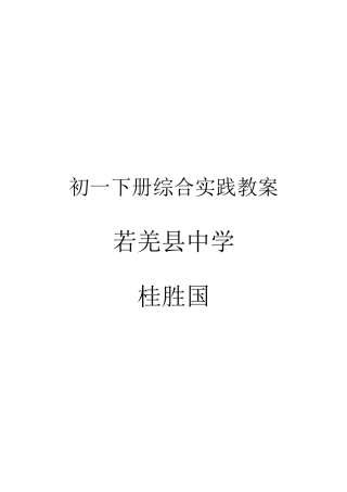 2025年初一下册综合实践教案全套