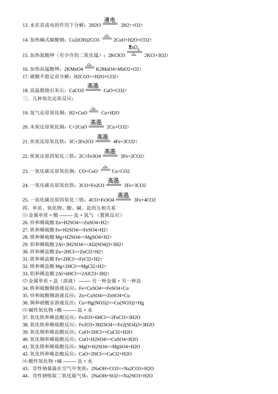2025年初中化学方程式大全和知识点全面总结_第3页
