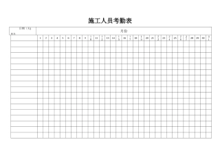 2025年施工人员考勤表